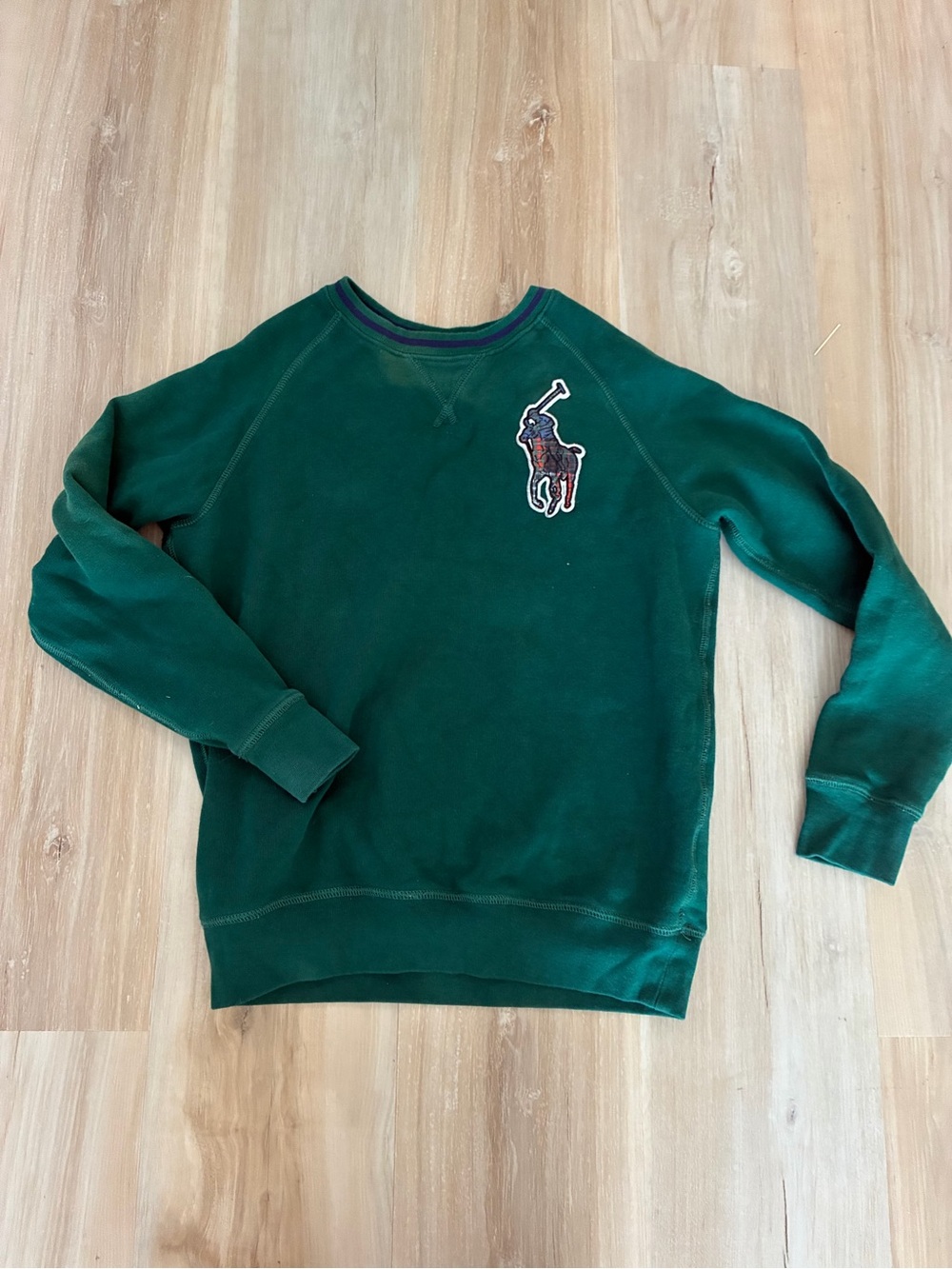 Ralph Lauren Dark Green Crewneck Sweatshirt with Polo Patch